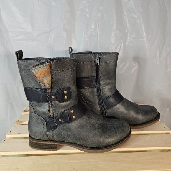 Sporto Sheila Faux Fur-Lined Buckle Boots – Gray / Navy – Size 6.5 M - Picture 3 of 8